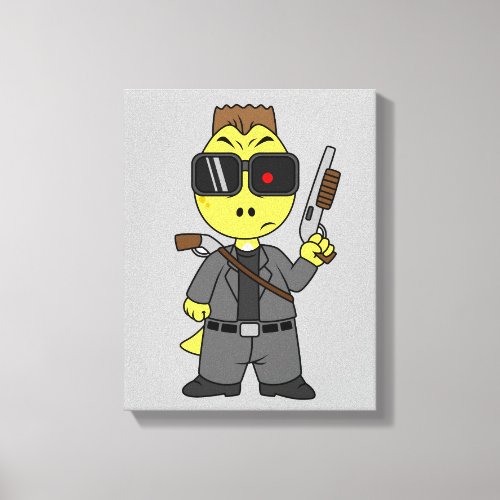 Tyrannosaurus Rex Dressed As The Terminator Canvas Print