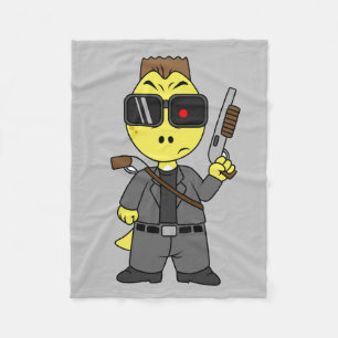 Tyrannosaurus Rex Dressed As The Terminator. Fleece Blanket