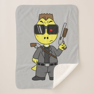 Tyrannosaurus Rex Dressed As The Terminator. Sherpa Blanket