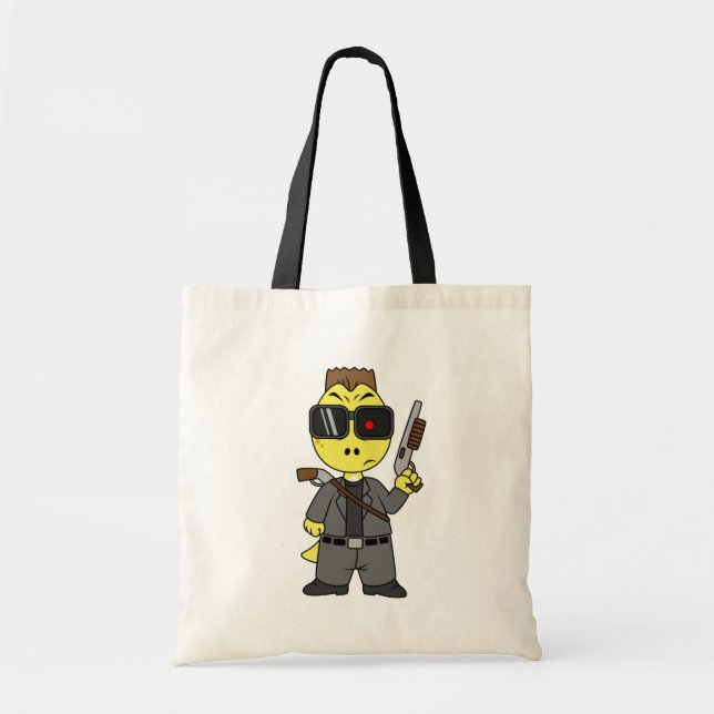 Tyrannosaurus Rex Dressed As The Terminator. Tote Bag (Front)