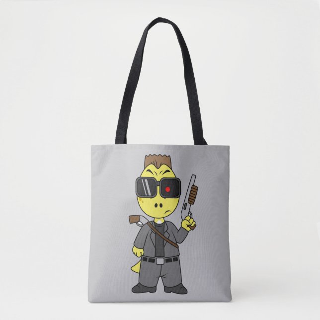 Tyrannosaurus Rex Dressed As The Terminator. Tote Bag (Front)