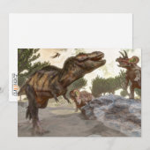 Tyrannosaurus rex escaping from triceratops attack (Front/Back)