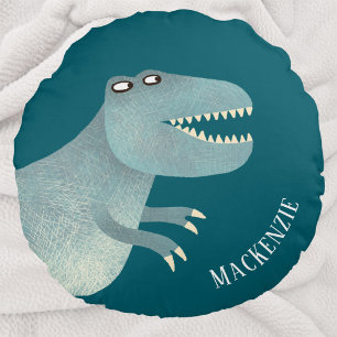 Tyrannosaurus Rex Fun Personalized Round Pillow