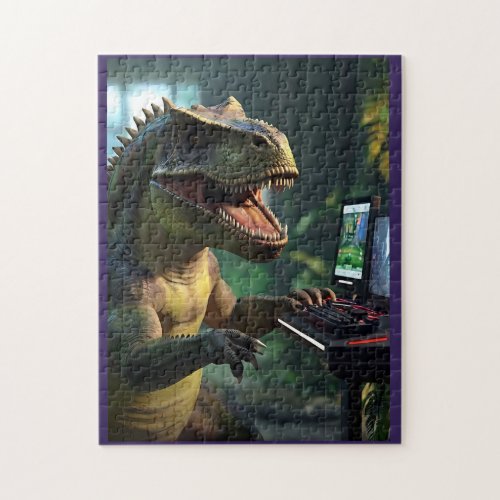 Tyrannosaurus Rex Funny Dinosaur Gaming Jigsaw Puzzle