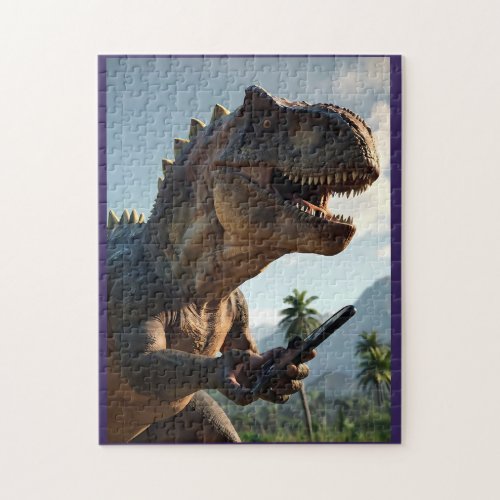 Tyrannosaurus Rex Jurassic Age Dinosaur Gamer Jigsaw Puzzle