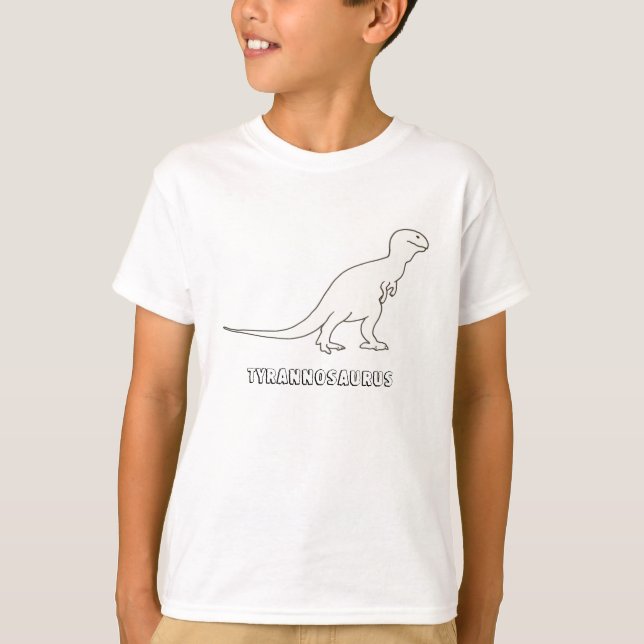 Tyrannosaurus Rex outline and word tshirts (Front)