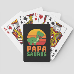 Tyrannosaurus Rex Papasaurus Dinosaur Father's Day Poker Cards