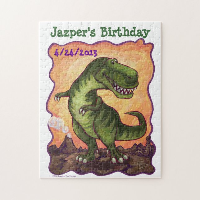 Tyrannosaurus Rex Party Center Jigsaw Puzzle (Vertical)