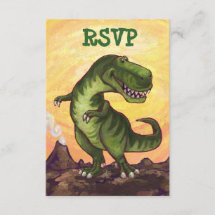 Tyrannosaurus Rex Party Center RSVP Card