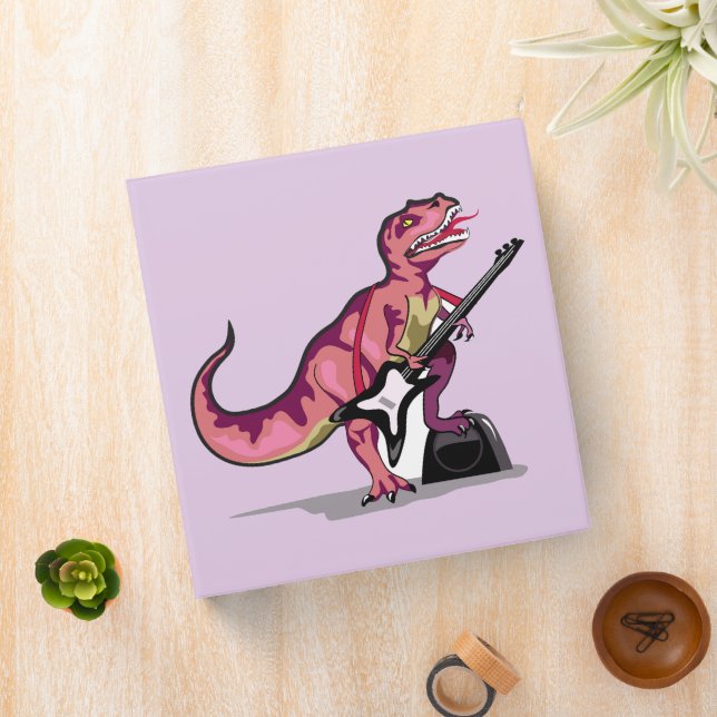 Tyrannosaurus Rex Playing The Guitar. 3 Ring Binder (In Situ)