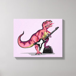 Tyrannosaurus Rex Playing The Guitar. Canvas Print