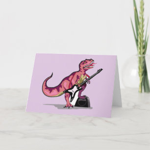 Tyrannosaurus Rex Playing The Guitar. Card