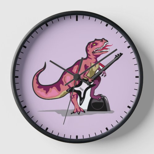 Tyrannosaurus Rex Playing The Guitar Clock