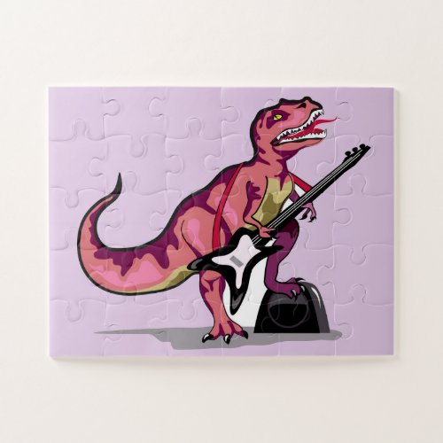 Tyrannosaurus Rex Playing The Guitar Jigsaw Puzzle