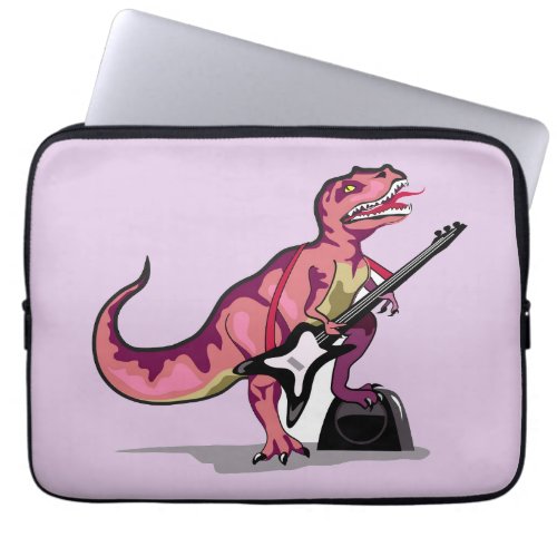 Tyrannosaurus Rex Playing The Guitar Laptop Sleeve