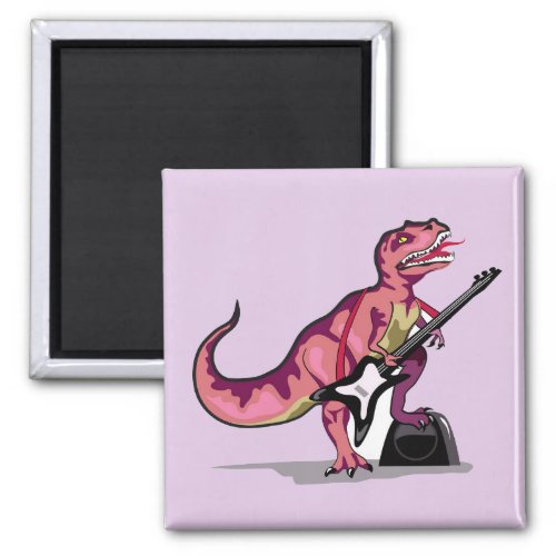 Tyrannosaurus Rex Playing The Guitar Magnet