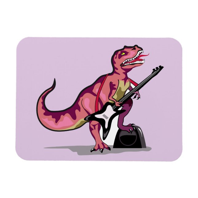 Tyrannosaurus Rex Playing The Guitar. Magnet (Horizontal)