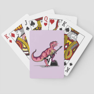 Tyrannosaurus Rex Playing The Guitar. Poker Cards