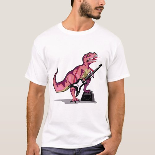 Tyrannosaurus Rex Playing The Guitar T_Shirt