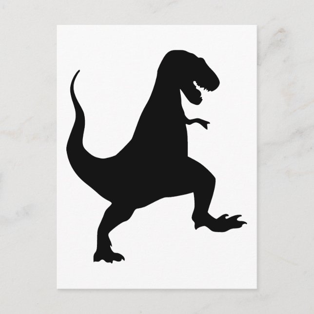 Tyrannosaurus rex Roaring and Stomping Silhouette Postcard (Front)