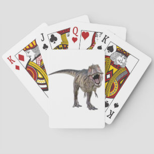 Tyrannosaurus Rex Roaring Toward the Front Poker Cards