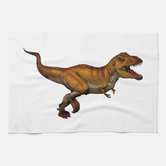Tyrannosaurus Rex Running T-Rex Towel (Horizontal)