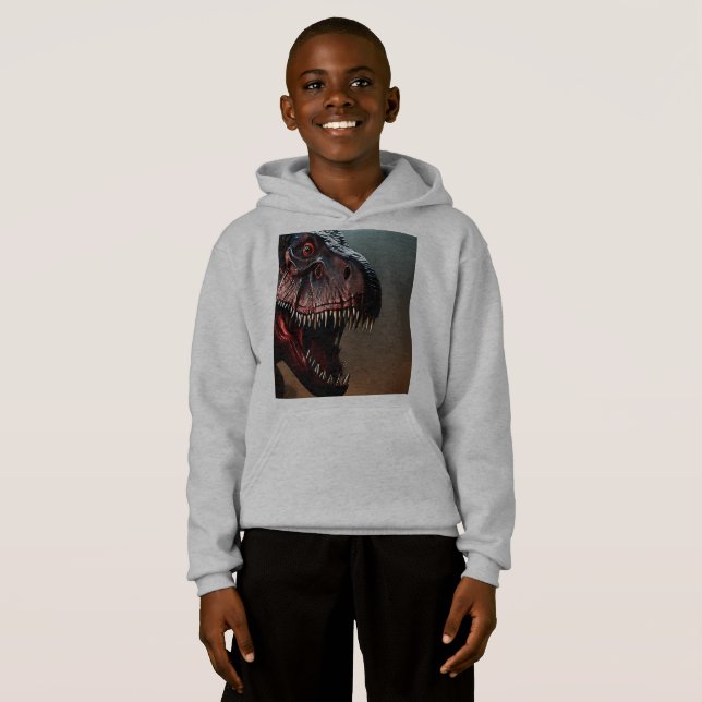 Tyrannosaurus Rex Scary Face, Kids Hoodie (Front Full)