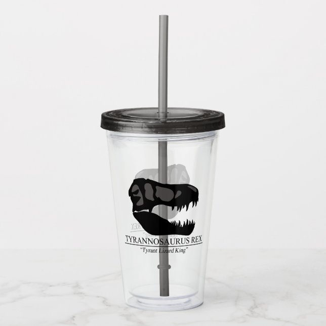 Tyrannosaurus Rex Skull Acrylic Tumbler (Front)
