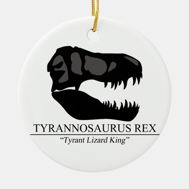 Tyrannosaurus Rex Skull Ceramic Ornament (Front)