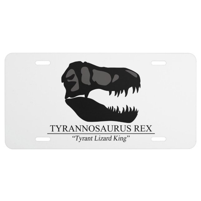 Tyrannosaurus Rex Skull License Plate (Front)