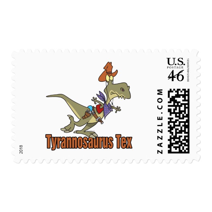 tyrannosaurus rex tex cowboy dinosaur stamp