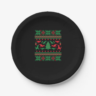Tyrannosaurus Rex Ugly Christmas Sweater - Trex Ug Paper Plates
