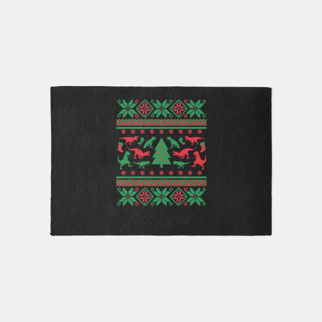 Tyrannosaurus Rex Ugly Christmas Sweater - Trex Ug Rug (Front)