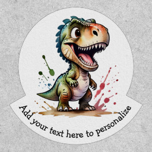 Tyrannosaurus Rex Watercolor Splash Personalized Patch