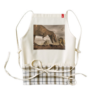 Tyrannosaurus roaring at triceratops - 3D render Zazzle HEART Apron