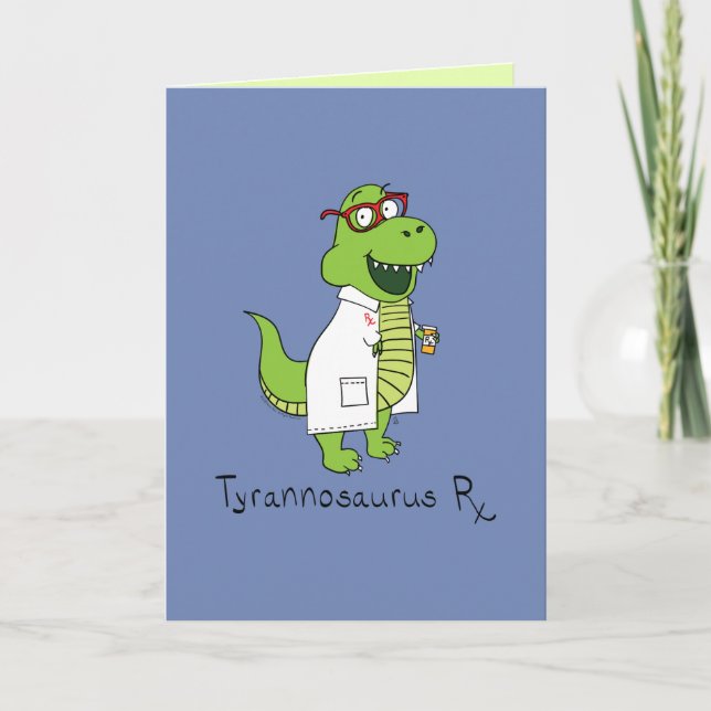 Tyrannosaurus Rx T Rex Funny Greeting Card (Front)