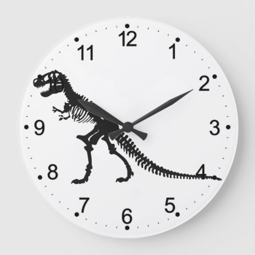 Tyrannosaurus Skeleton _ Choose background color Large Clock