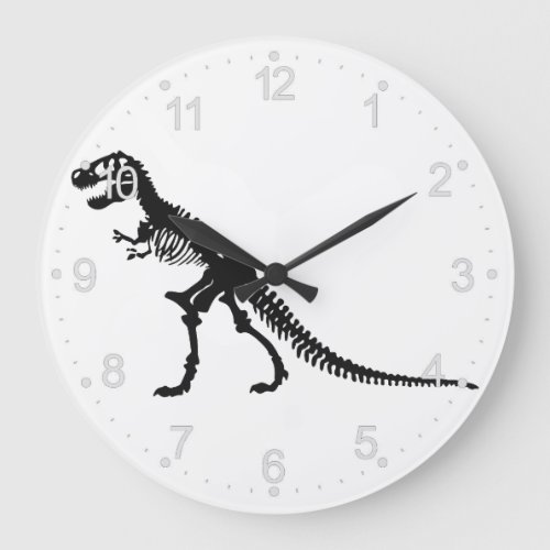 Tyrannosaurus Skeleton _ Choose background color Large Clock