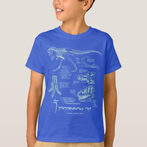 Tyrannosaurus Skeleton Shirt_ Dark Royal T_Shirt