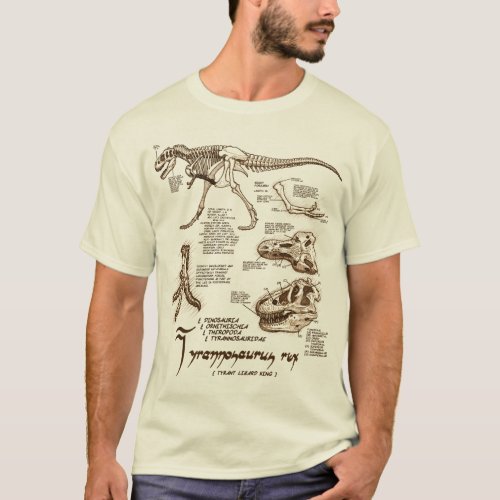 Tyrannosaurus Skeleton Shirt_ Natural T_Shirt