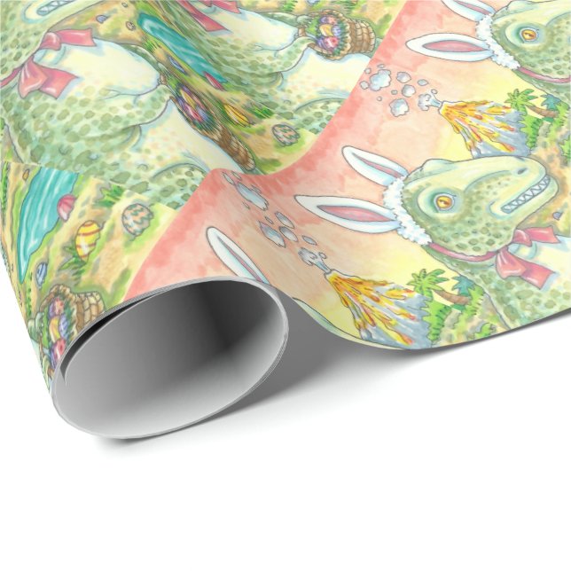 TYRANNOSAURUS T REX, DINO EASTER WRAPPING PAPER (Roll Corner)
