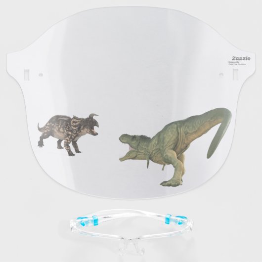 Tyrannosaurus T-Rex Dinosaur Battle Face Shield (Front w/Glasses)