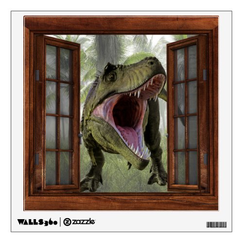 Tyrannosaurus T_Rex Dinosaur Faux Window Wall Decal