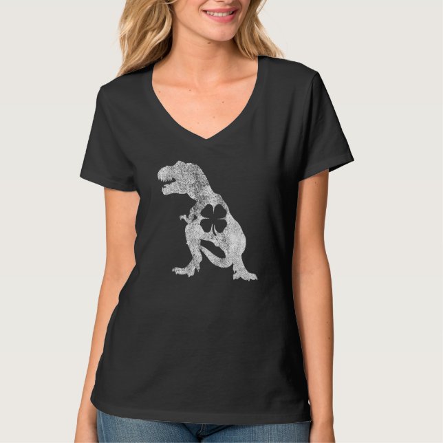 Tyrannosaurus T Rex Dinosaur ST PATRICKS DAY Irish T-Shirt (Front)