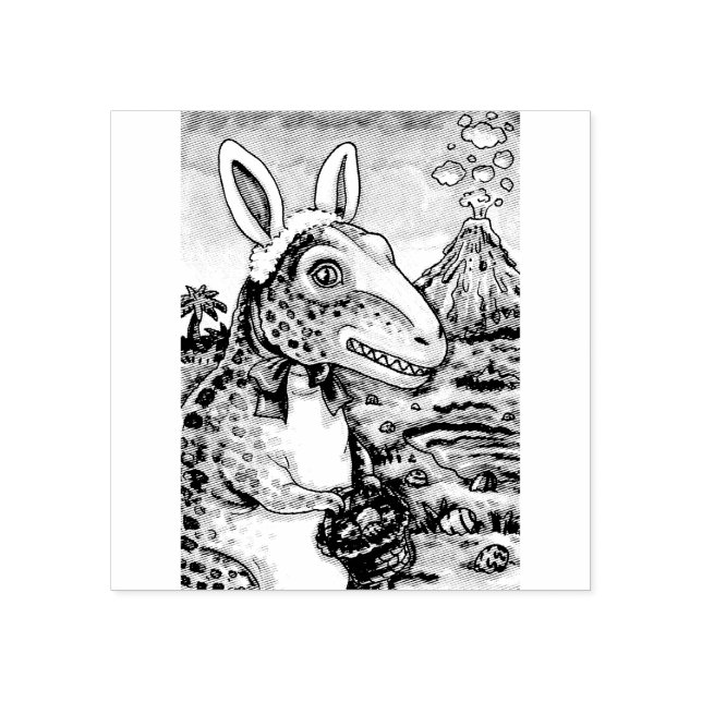 TYRANNOSAURUS T-REX, EASTER DINOSAUR RUBBER STAMP (Imprint)