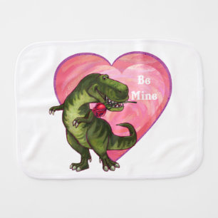 Tyrannosaurus Valentine's Day Baby Burp Cloth