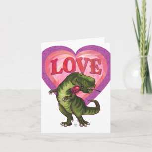 Tyrannosaurus Valentine's Day Holiday Card