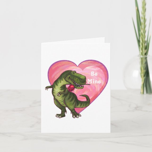 Tyrannosaurus Valentine's Day Holiday Card (Front)