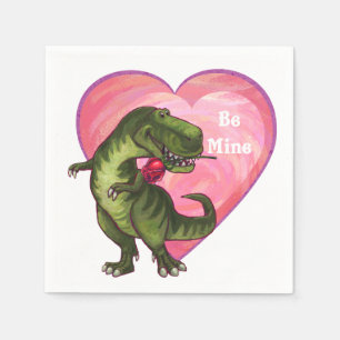 Tyrannosaurus Valentine's Day Paper Napkins