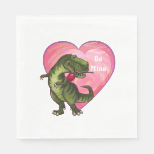 Tyrannosaurus Valentine's Day Paper Napkins